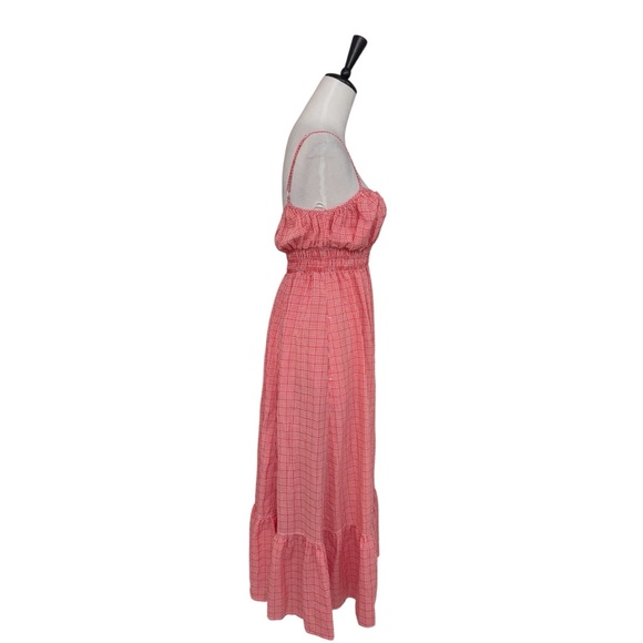 Max Studio London Red Gingham Smocked Midi Sundress Size L NWT Nordstrom - Picture 2 of 14